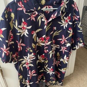 Outerknown Navy Floral Dress Shirt